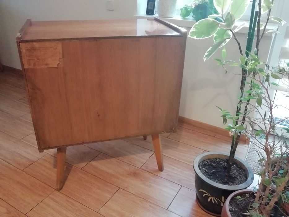 Stolik retro PRL 1972 radiowo telewizyjny do renowacji