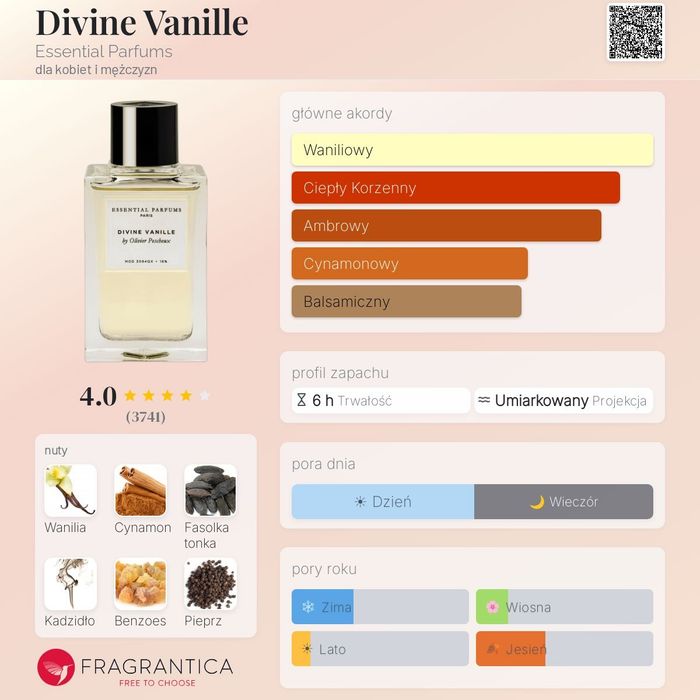 Unisex Divine Vanille Essentials Parfums 5ml