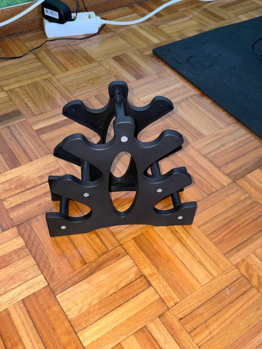 Conjunto de Halteres com Suporte – Excelente Estado