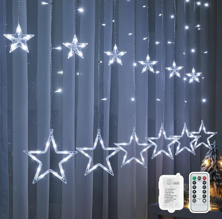 BLOOMWIN Dekoracje świąteczne 2m 138 LED, zasilanie bateryjne