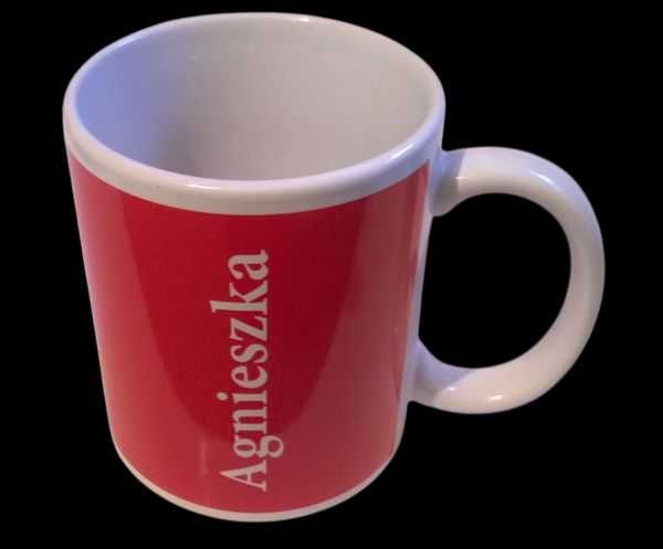 Kubek dla Agnieszki z imieniem Agnieszka czerwony 370ml solidny WARTO