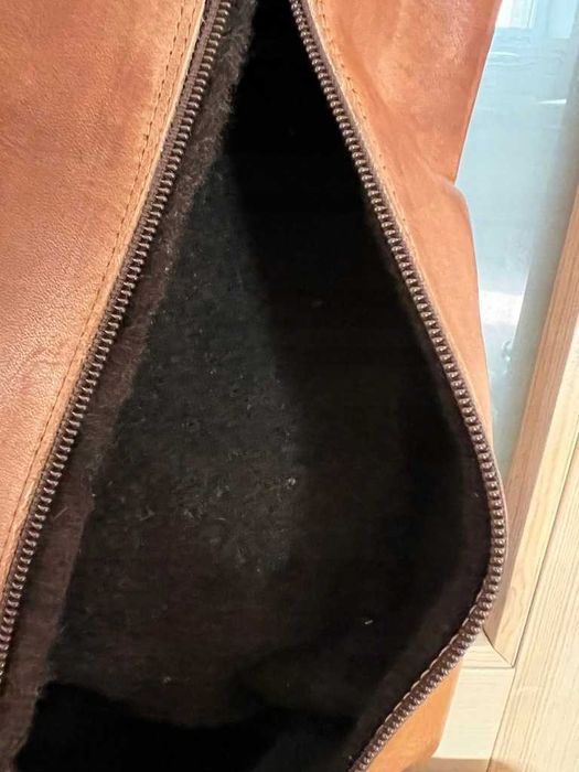 Kozaki / oficerki Venezia naturalna skóra ocieplane, 25cm