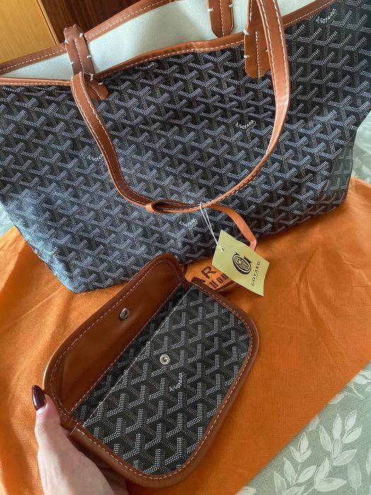 Mala goyard castanha e preta