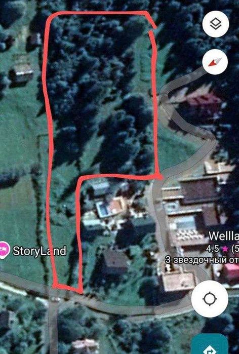 Яремче. Ділянка 51 сота межує з Готелем Велланд, асфальтований доїзд