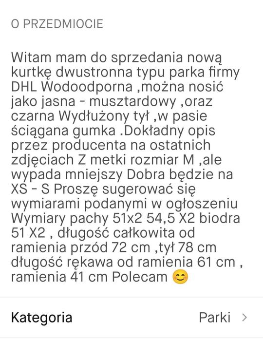 Nowa kurtka LHD dwustronna