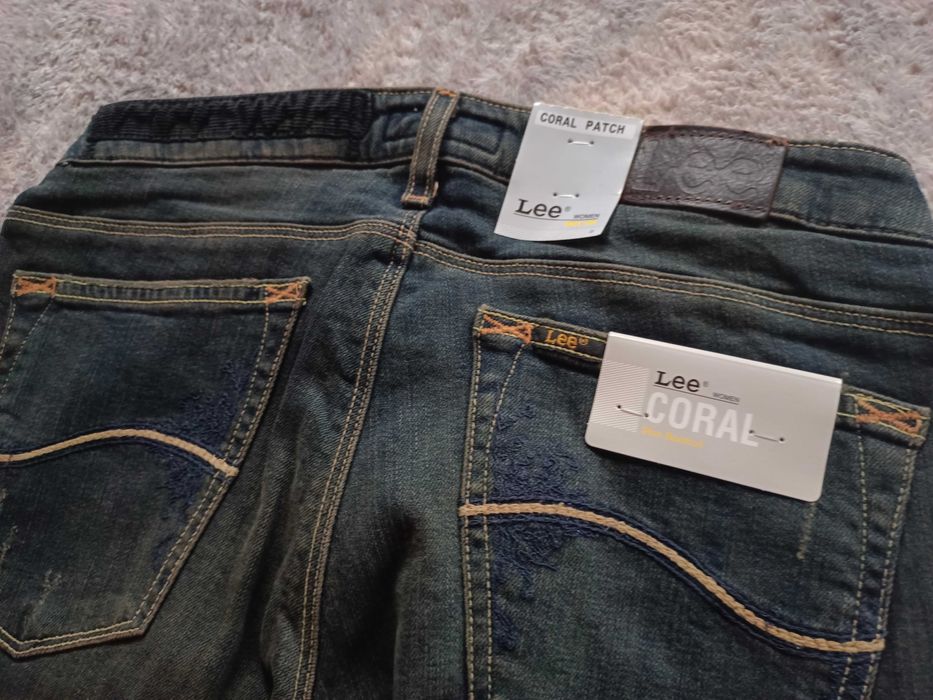 Jeansy Lee Coral Parch, nowe 25/33 kolor pod granatowy/khaki, ciemny.