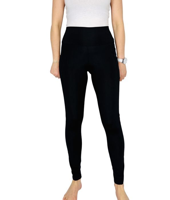 Czarne klasyczne legginsy z wysokim stanem S 36