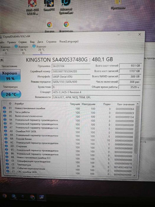 SSD Kingston SA4003S37/480 Gb