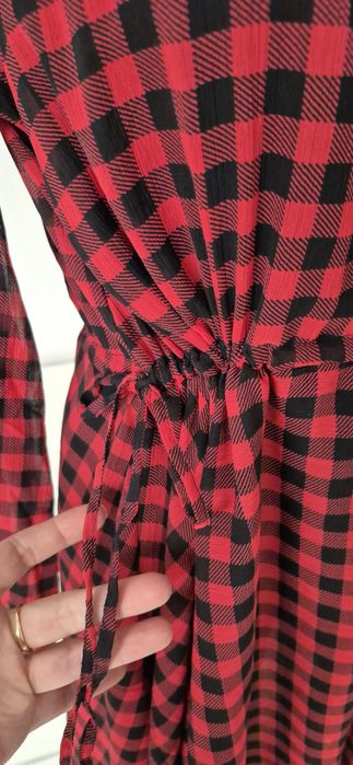 Sukienka Czerwona w kratke  L House Brand