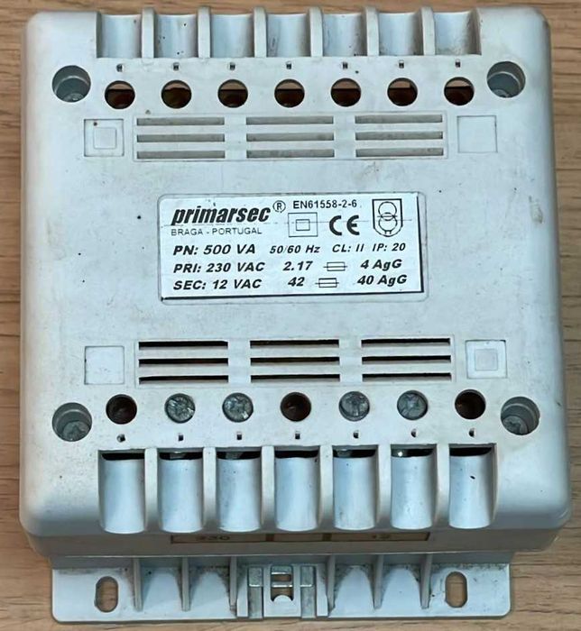 Transformador 230V/12V 500 Va Novo