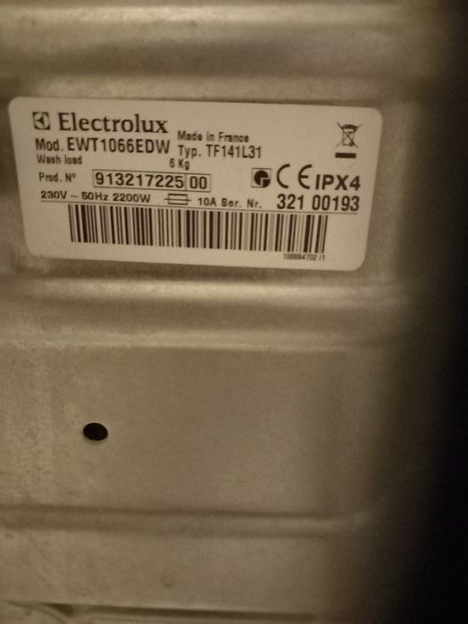 Części do pralki Electrolux
