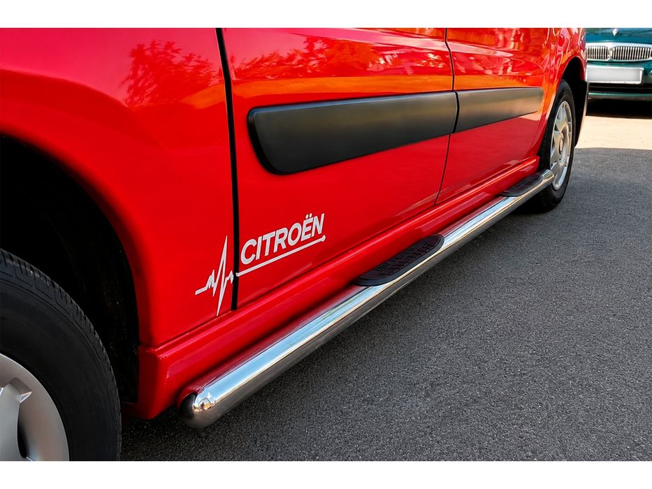 Citroen Jumpy 2007-2017 рр. Бічні труби (2 шт., нерж) Ø70, на довгу базу