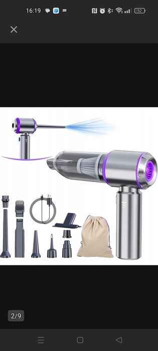 Odkurzacz samochodowy ręczny mały bezprzewodowy 120W DO AUTA USB