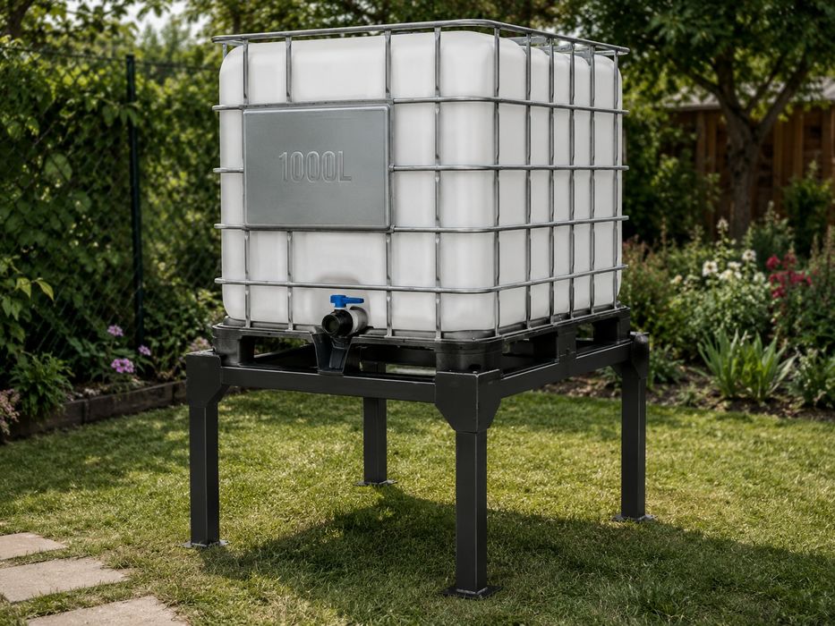 Stojak stalowy pod zbiornik Mauser IBC 1000 l – solidna konstrukcja