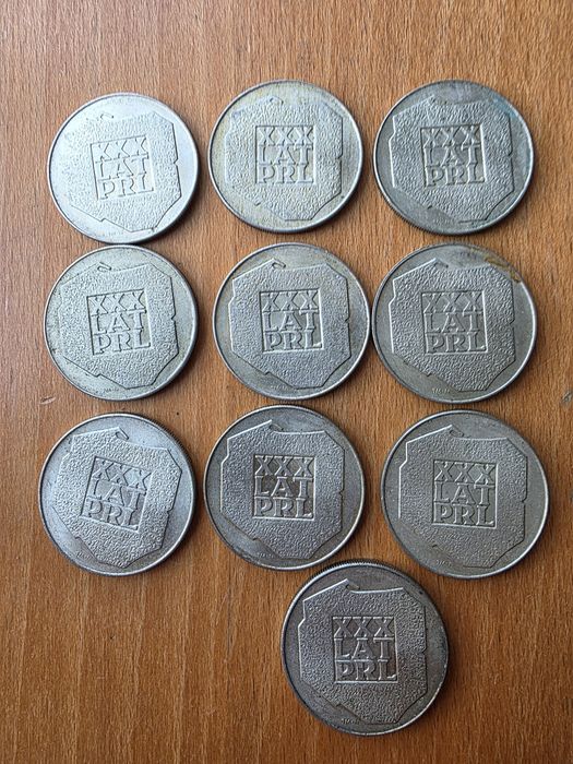 10 szt monet srebrnych 200zł "mapka" XXX lat PRL