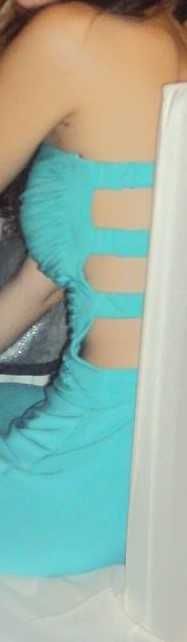 Vestido de gala turquesa