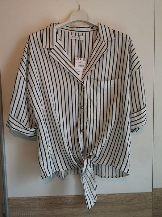 Modna koszula oversize w paski, Reserved, rozmiar 34