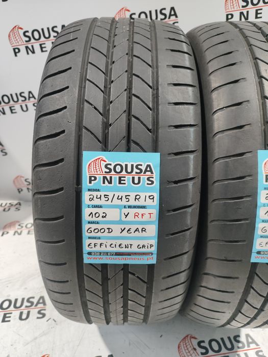 2 pneus semi novos 245-45R19 RFT Goodyear - Oferta os Portes