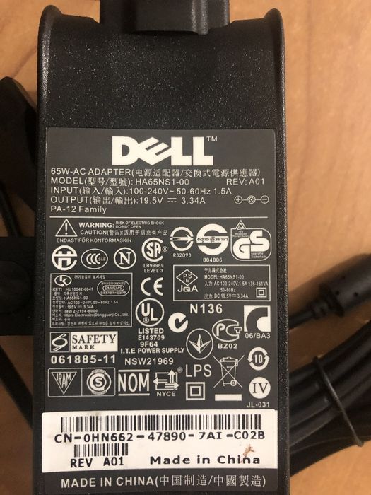 Док станція Dell PR01X. Блок живлення ноутбука Dell
