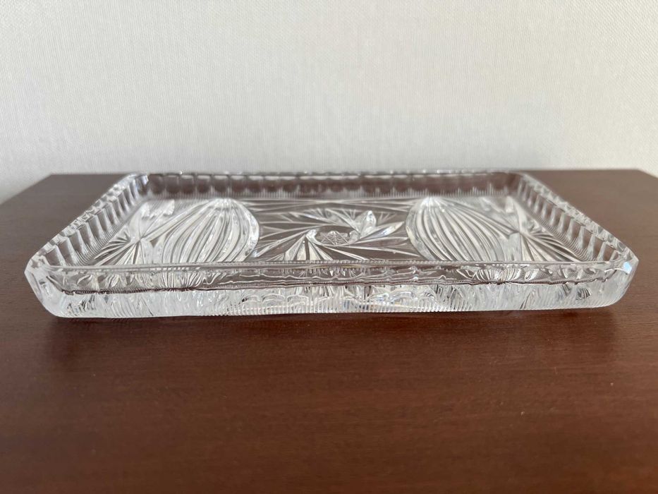 Patera kryształowa prostokątna