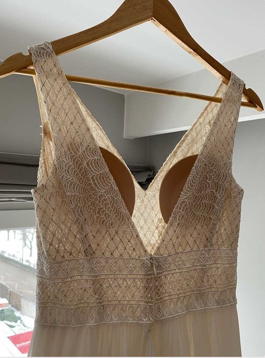 Suknia ślubna Mia Lavi 36/38 Boho/Rustykalny/Klasyczna +rękawy +welon