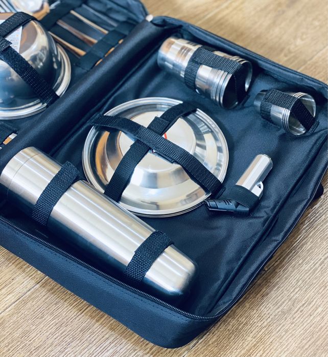 Набор посуды для пикника, охоты, рыбалки на 4 персоны с термосом: 1 450 ...