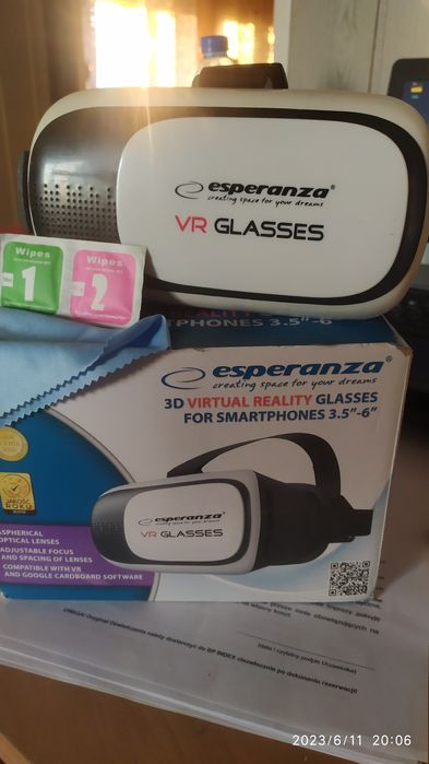 Okulary 3D Esperanza EMV300 VR dla smartfonów 3.5"-6"