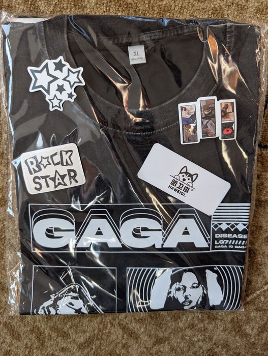 Футболка Lady Gaga Disease | Premium Heavy Cotton | Washed Black