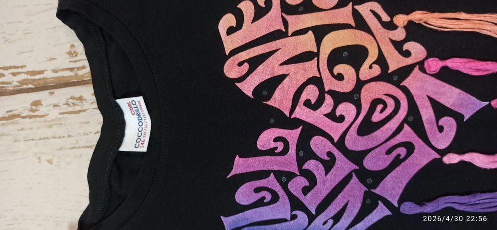T-shirt dla dziewczynki Coccodrillo 146 z frędzlami