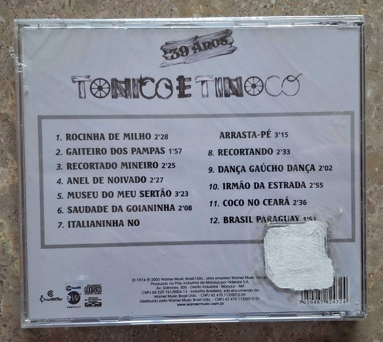 Tonico e Tinoco - CD - 39 anos de sul a norte - novo e selado
