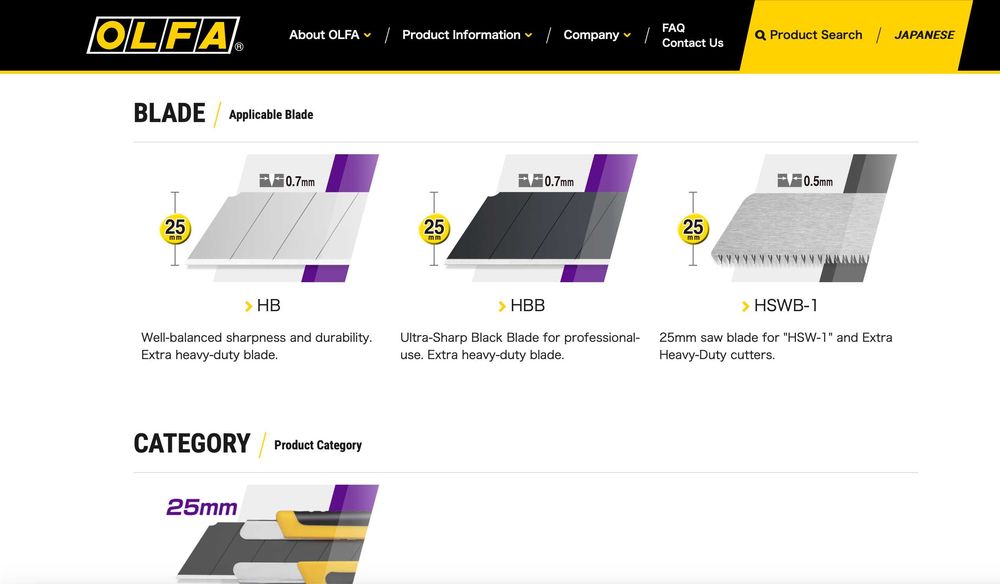 Нож OLFA стандарт лезвия 25мм Extra Heavy-Duty  для тяжелых работ