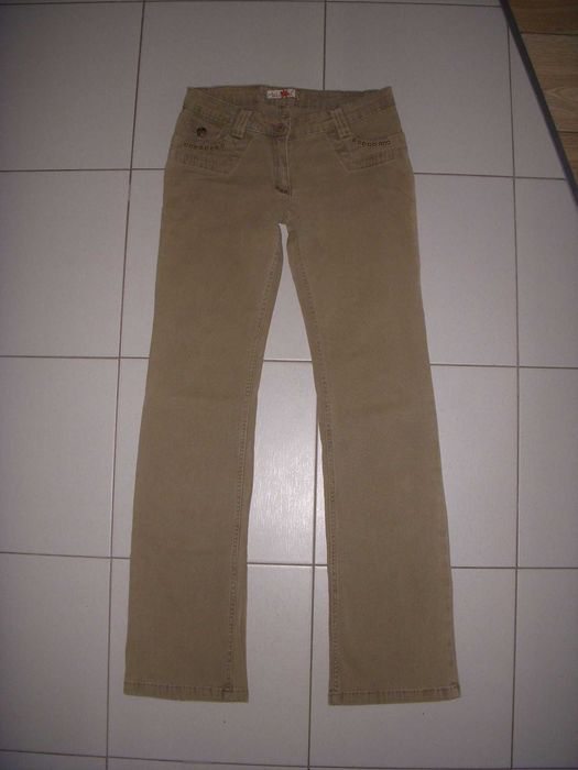 Spodnie jeansowe khaki biodrówki 36 S