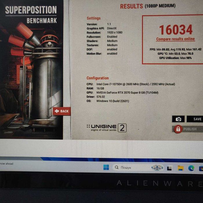 Dell Alienware m15 R3 15.6" 300Hz i7-10750H 16Gb SSD512Gb RTX2070Super