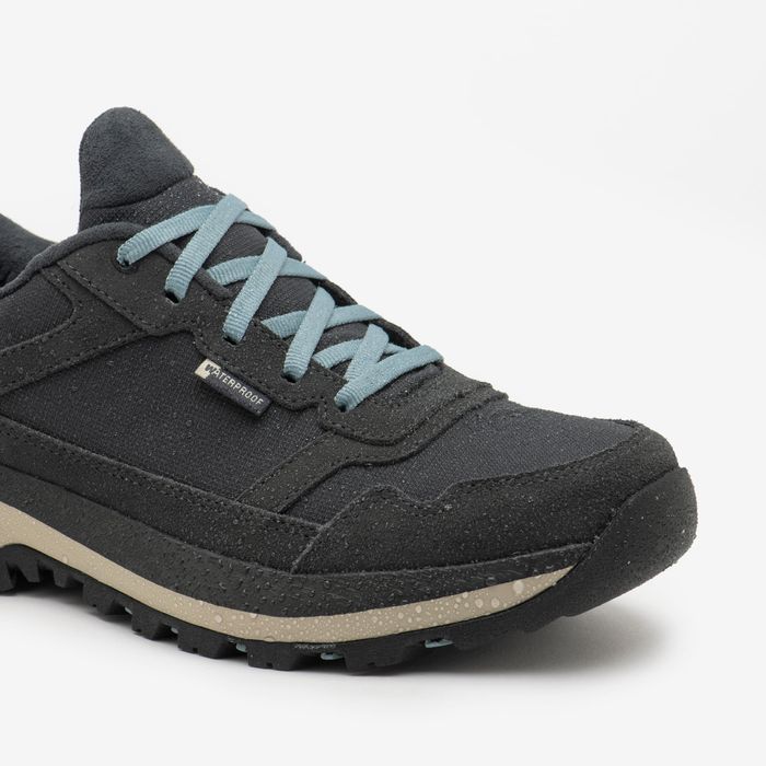 Calçado de caminhada impermeável mulher, NH500 Couro WP cinzento