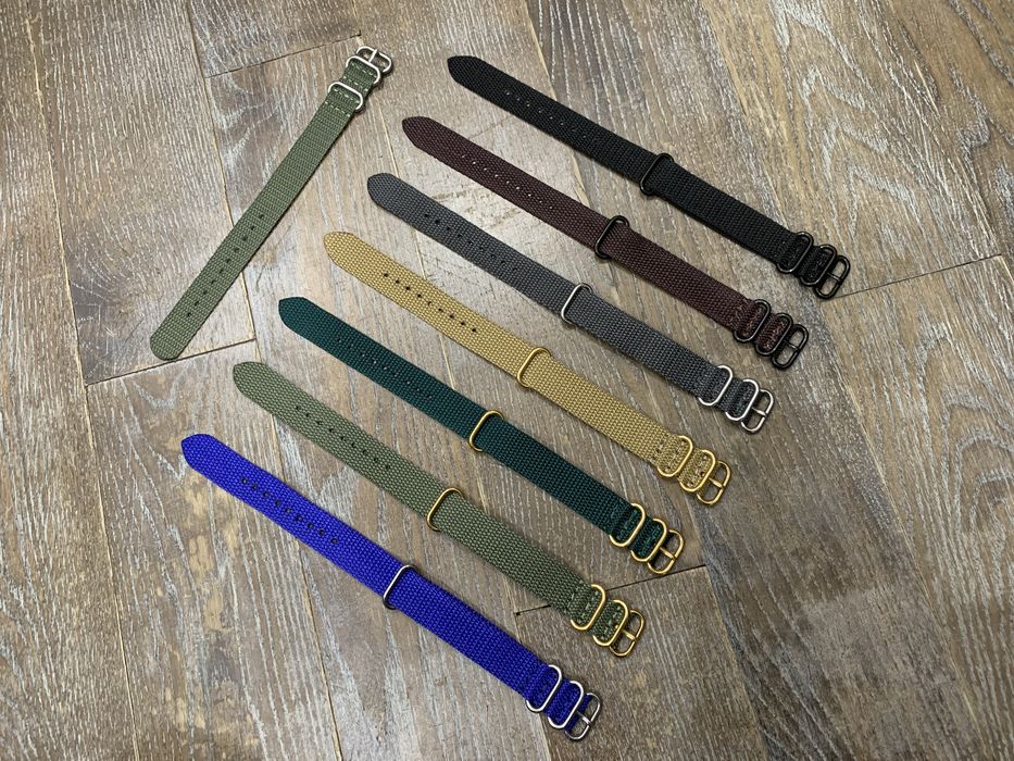 Армейский нейлоновый, тканевый ремешок Zulu, Nato ручной работы