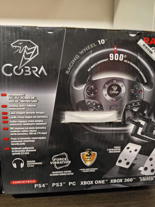 Kierownica COBRA Rally GT900 (PC/PS3/PS4/XBOX ONE/SWITCH)