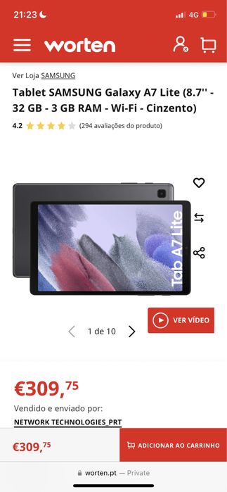 Tablet Samsung Galaxy A7 Lite 32GB