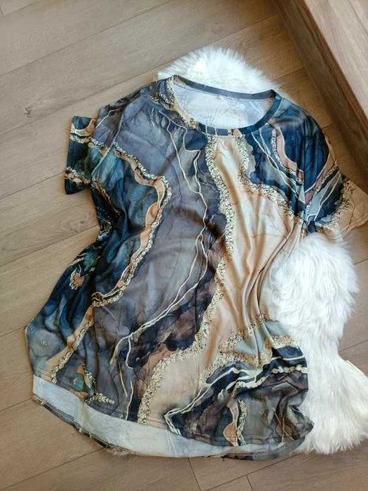 bluzka plus size bawełna piękny wzór 3XL-5XL 48 20