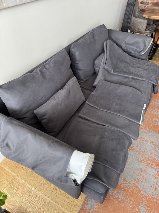 Sofa IKEA SÖDERHAMN – Wygodna sofa 2-osobowa + fotel  z dodatkowymi pokrowcami – Ciemnoszary