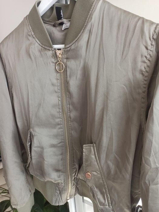 Kurtka Bomber satynowa h&m oversize