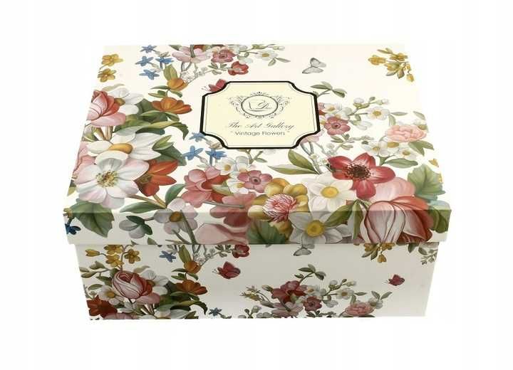 Filiżanki ze spodkami 280 ml komplet 2 szt VINTAGE FLOWERS WHITE