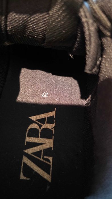 Czarne Sneakersy Platformy ZARA - rozmiar 37