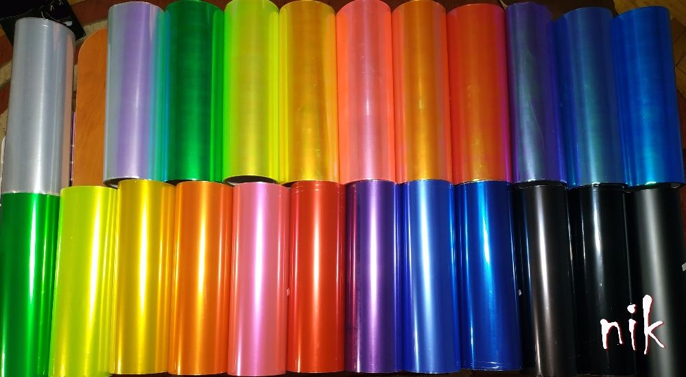 ХАМЕЛІОН та звичайна Тонувальна плівки для фар 23 відтінку ширина 30см