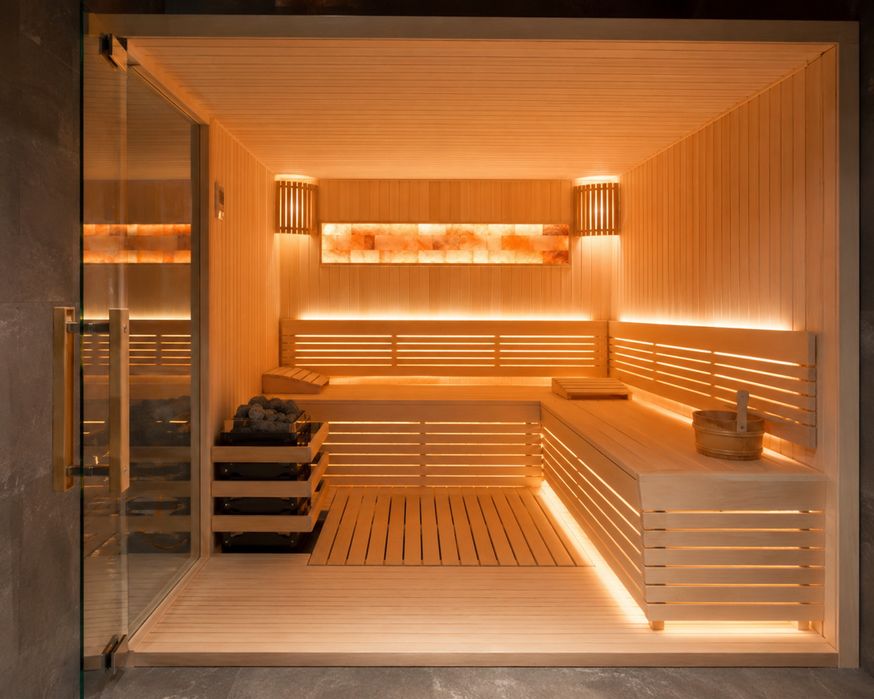 Сауна 2,5×4м під ключ — сучасна SPA-зона з панорамним склом