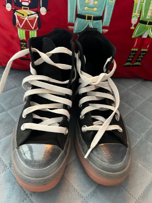 Converse czarne wysokie tekstylne trampki 35