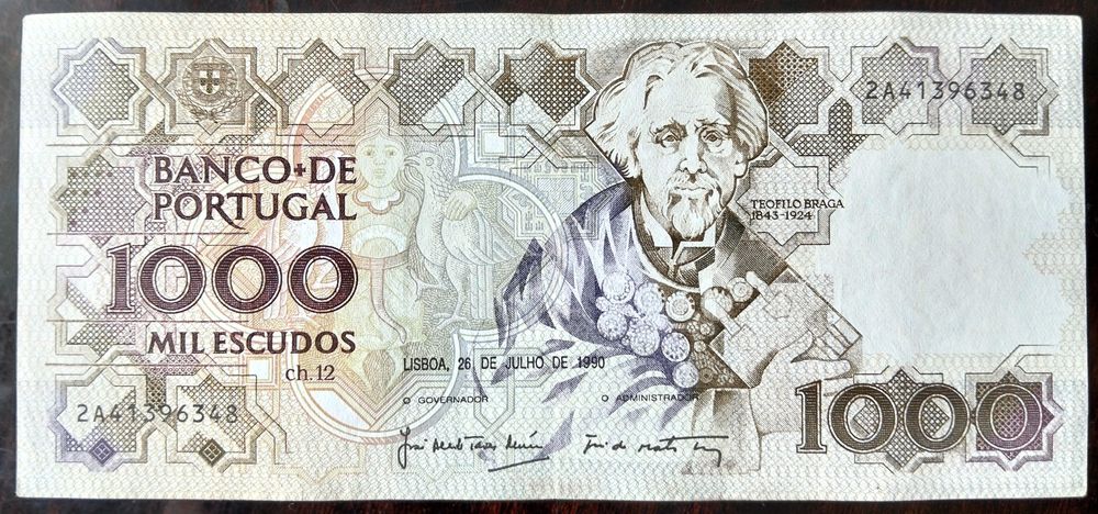 Lote 4 Notas 1000$ T.  Braga/D. João II/F. Sanches