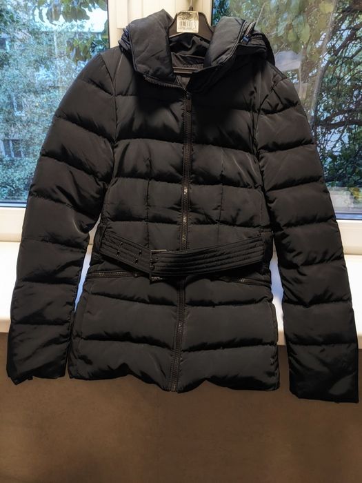 Пуховик куртка на пуху натуральному чорна Zara