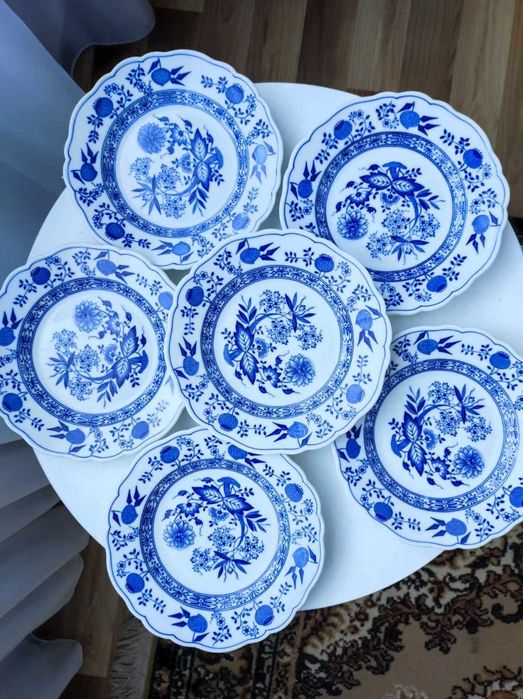 Синий лук тарелка порцеляна фарфор