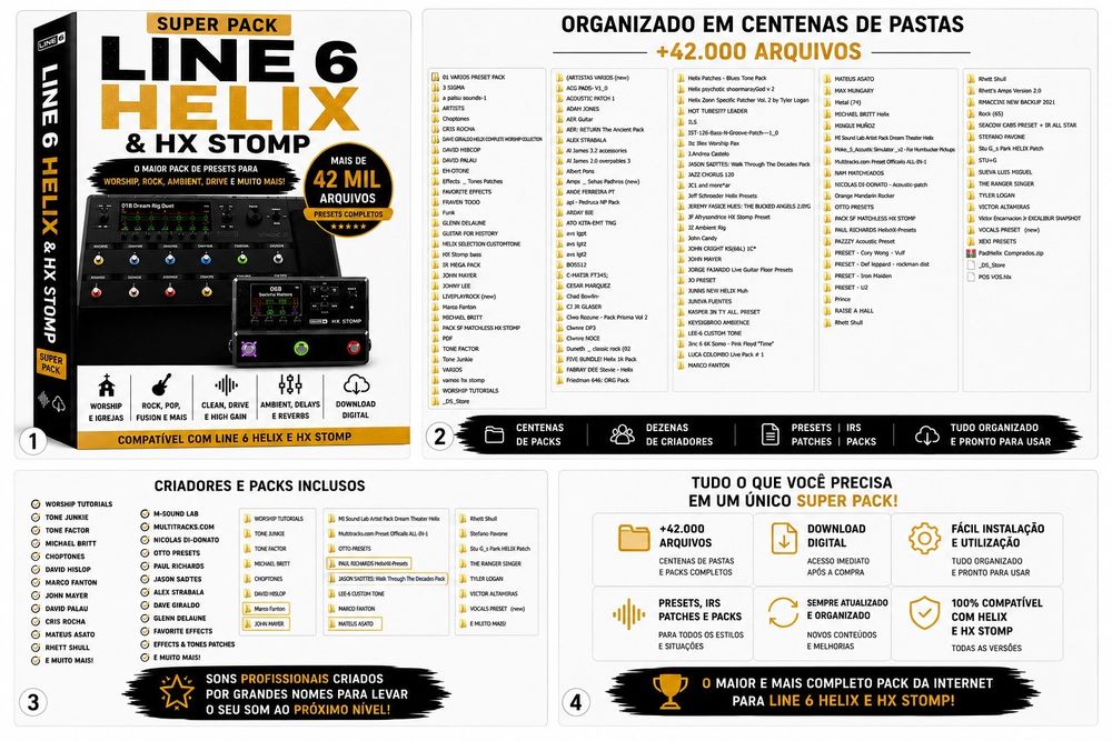 Line6 Helix + Pedal Mission + Mega pack de Presets