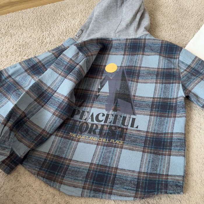 Тепла картата сорочка від Zara 116-122 см (куртка-рубашка з капюшоном)